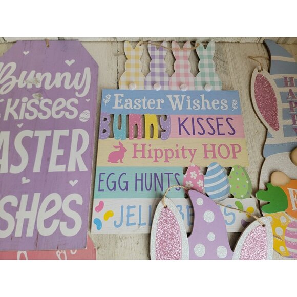 Bunny sign AS IS variety Easter home decor set peep jelly bean egg hunt - Picture 4 of 14